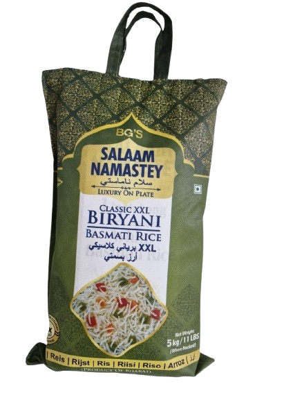 SALAAM NAMASTEY Classic White Basmati rice 5kg, XXL Grain (Pack of 1)